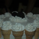 Oreo-filled cake with cone cupcakes! Kid favorite. Period.